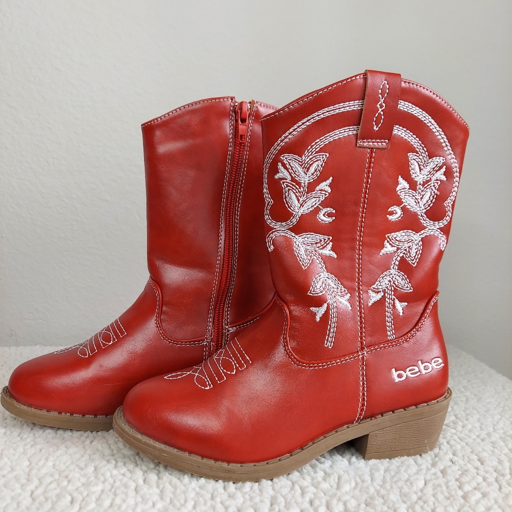 Bebe Girl's Boots size 13 Red Color